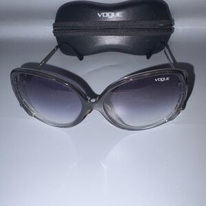 Vogue Women's Black-to-Gray Gradient Sunglasses with case